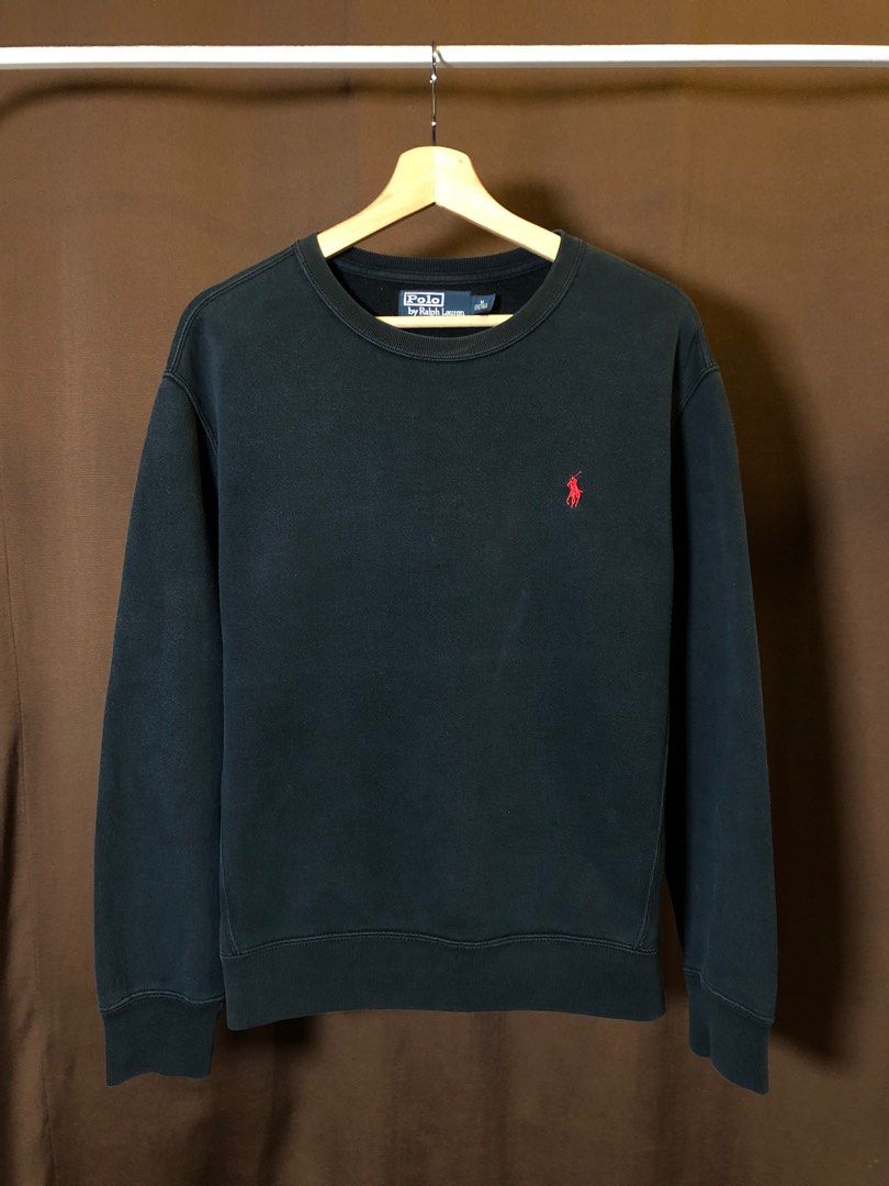 Polo Ralph Lauren sweatshirt (Black), Men's Fashion, Tops & Sets, Hoodies  on Carousell