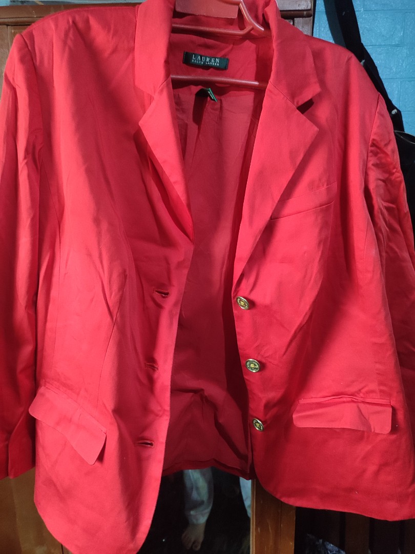 Ralph Lauren Red Cotton Lined Blazer, Women's Fashion, Coats, Jackets and  Outerwear on Carousell