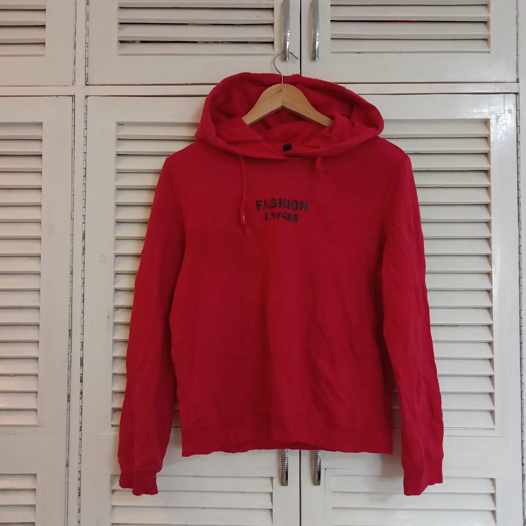Red Hoodie Unisex, Women's Fashion, Coats, Jackets and Outerwear on