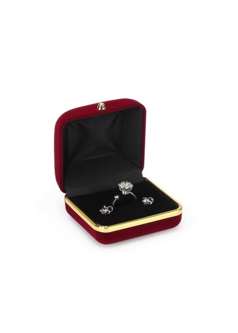Red Velvet Jewelry Box High Quality Earrings Necklace