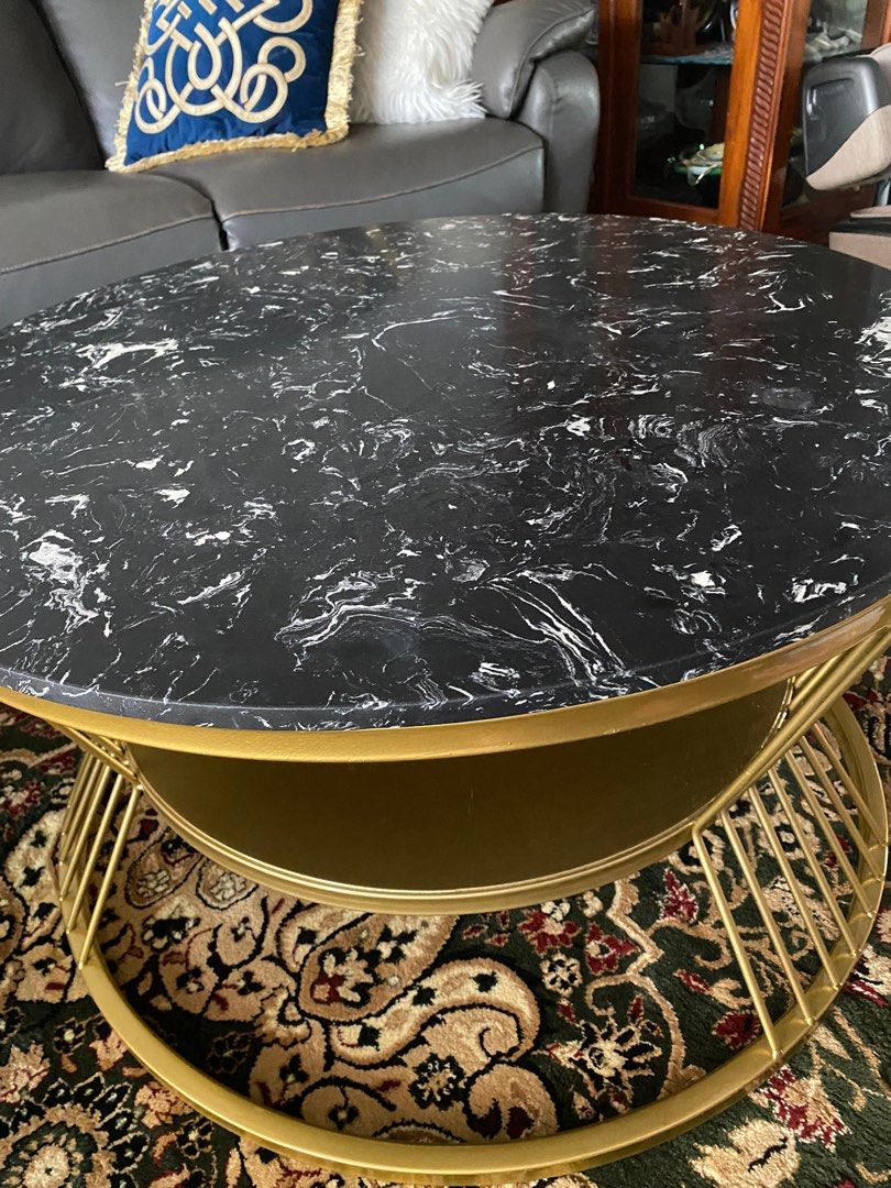 ROUND MARBLE COFFEE TABLE (NEGOTIABLE), Furniture & Home Living ...