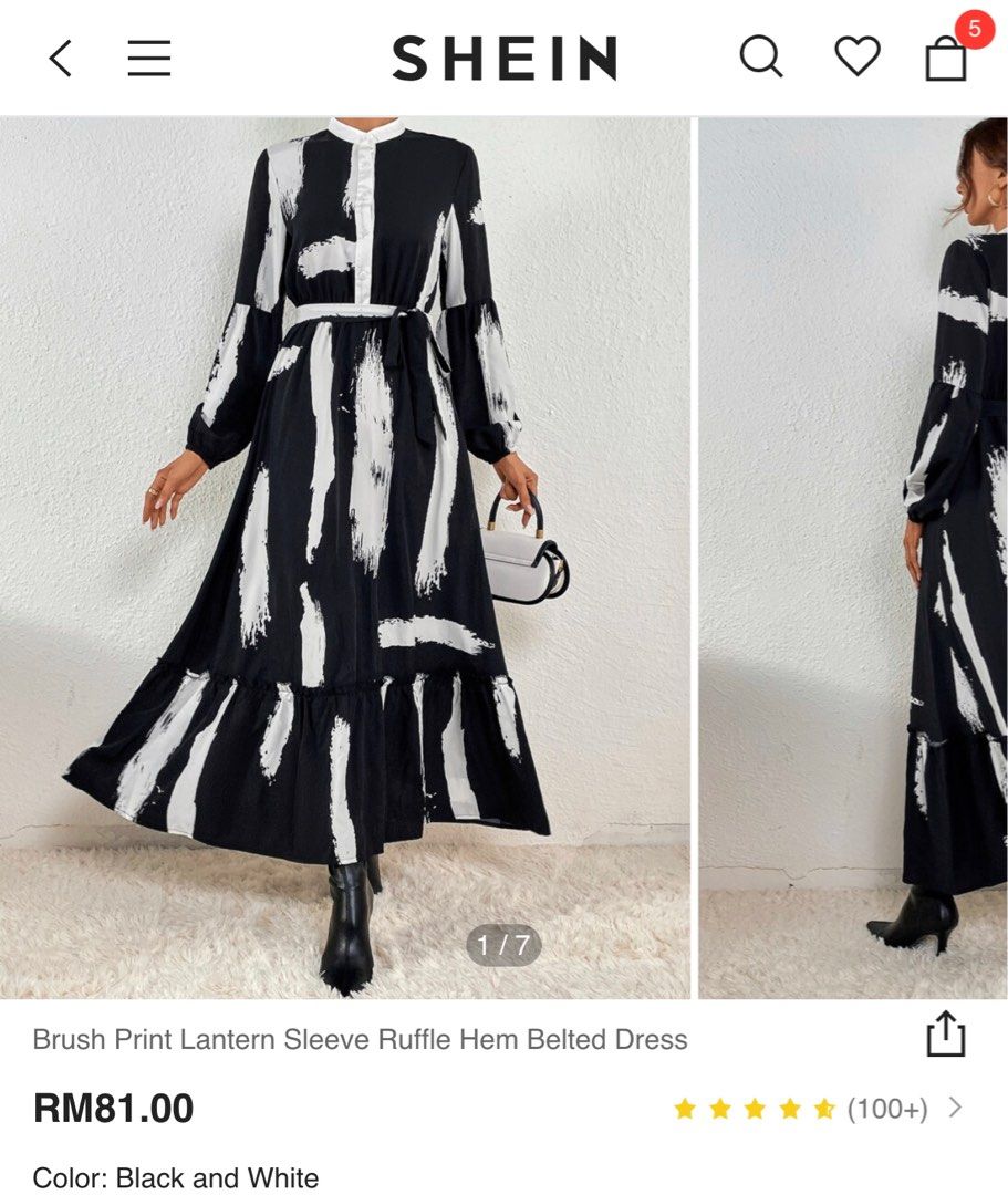 Shein black and white top dress