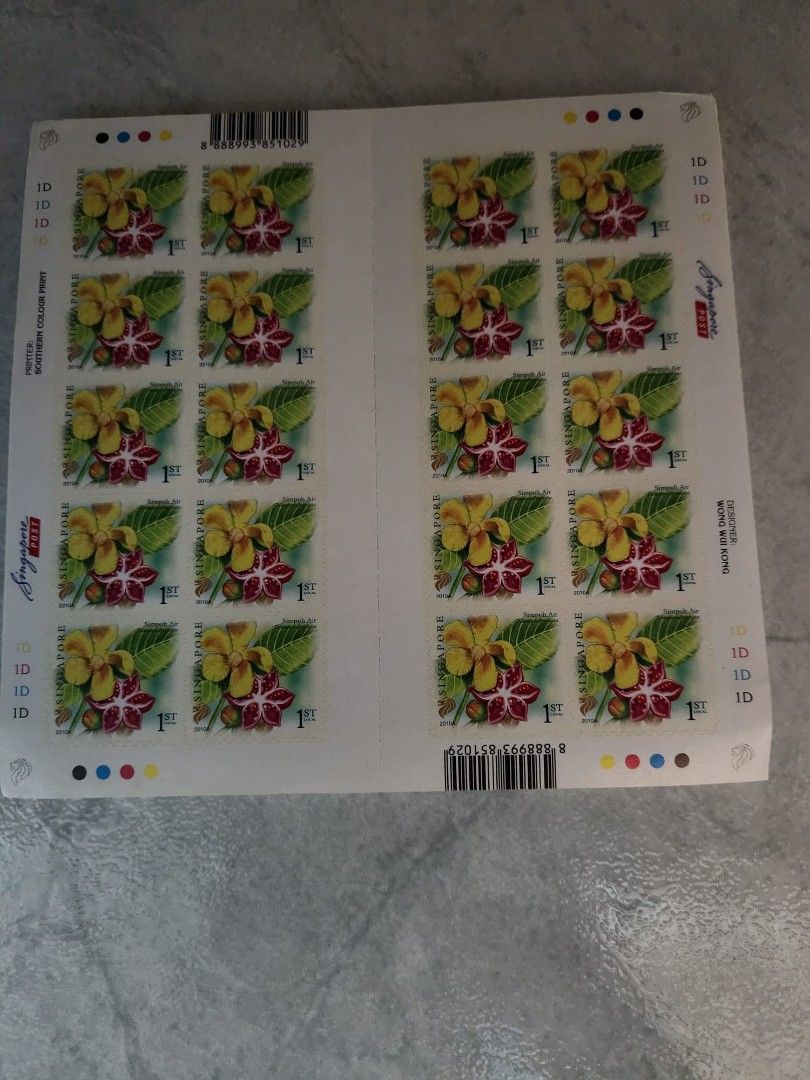 Singapore Stamps 1st Local (20 stamps per sheet, total 330 sheets