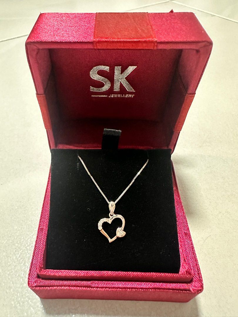 Sk jewellery white sales gold necklace