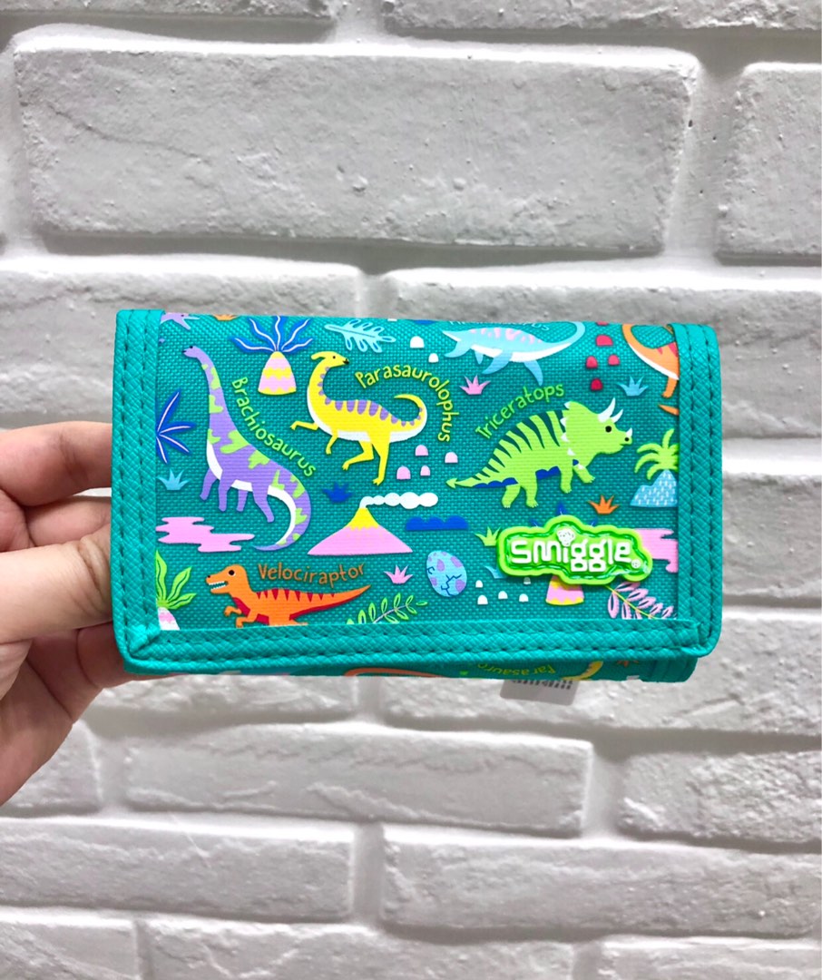 Smiggle dino velcro wallet with lanyard, Babies & Kids, Babies & Kids