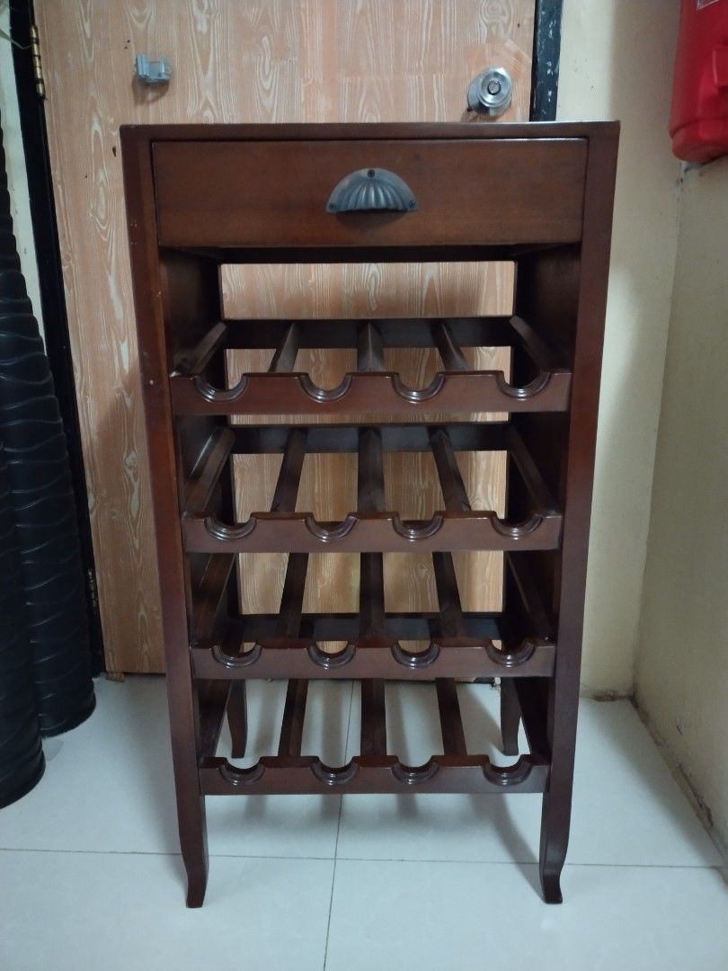 Solid wood wine rack, Furniture & Home Living, Furniture, Shelves ...
