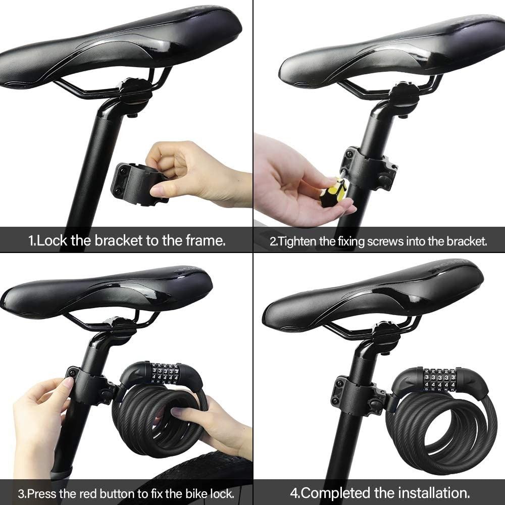 SPGOOD Bike Locks Heavy Duty 1800mm/12mm Bicycle Lock (8 Colors) Bike