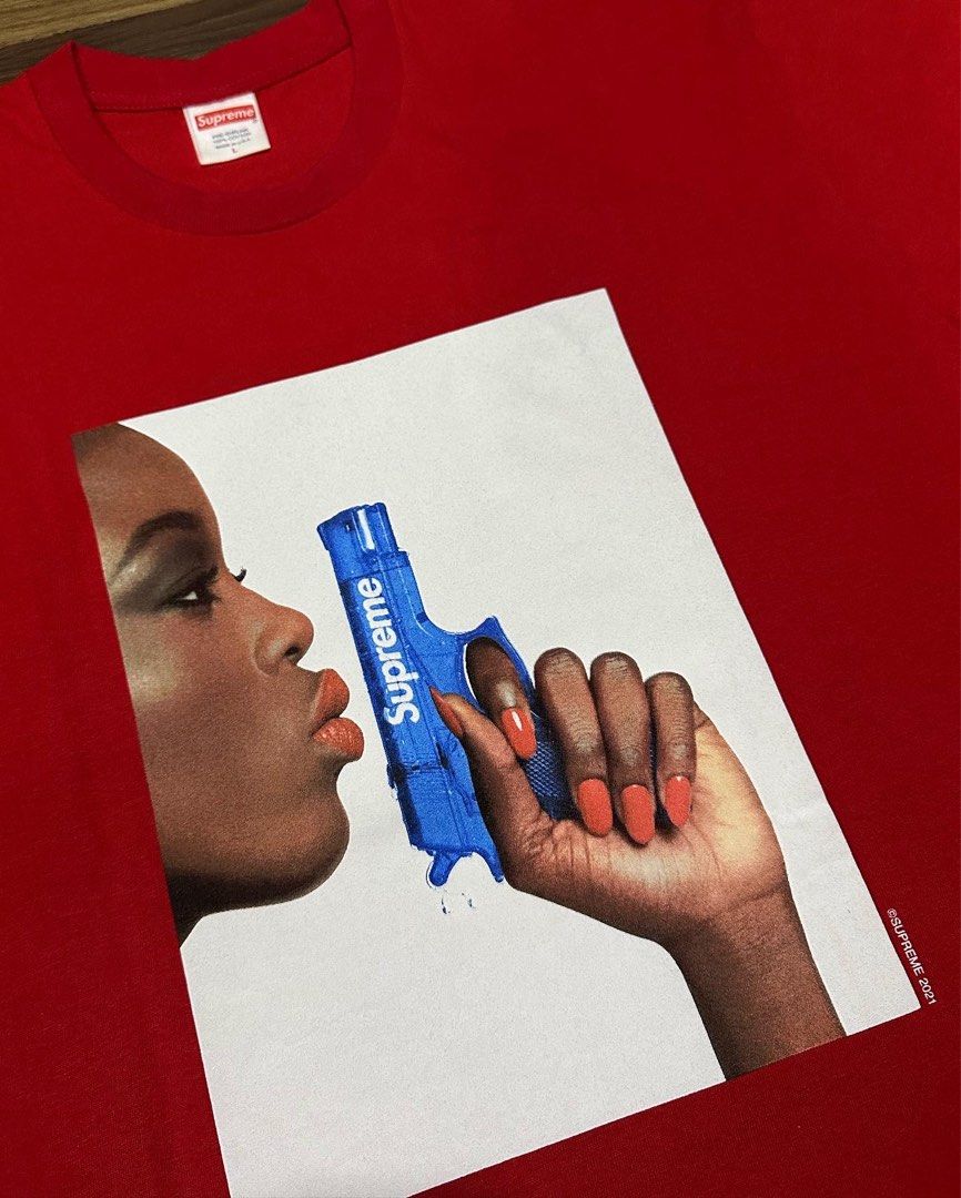 SS21 Supreme Water Gun Pistol Tee Red Men s Fashion Tops Sets