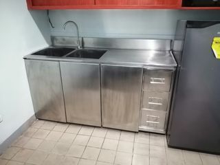 Stainless Sink with Fullout Tray Cabinet