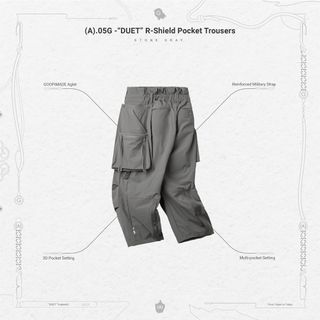 (Sz1) Goopimade (A).05G -“DUET” R-Shield Pocket Trousers - Stone Gray