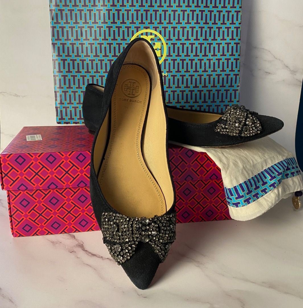 Tory burch jeweled flats sales
