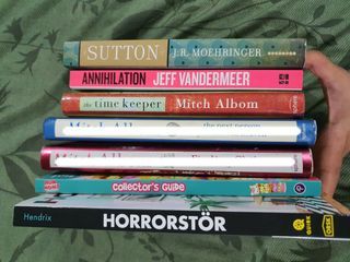 USED English Novels - Hardback and Paperback (The Time Keeper, Annihilation, Sutton, Num Noms Collector's Guide & Horrostor)