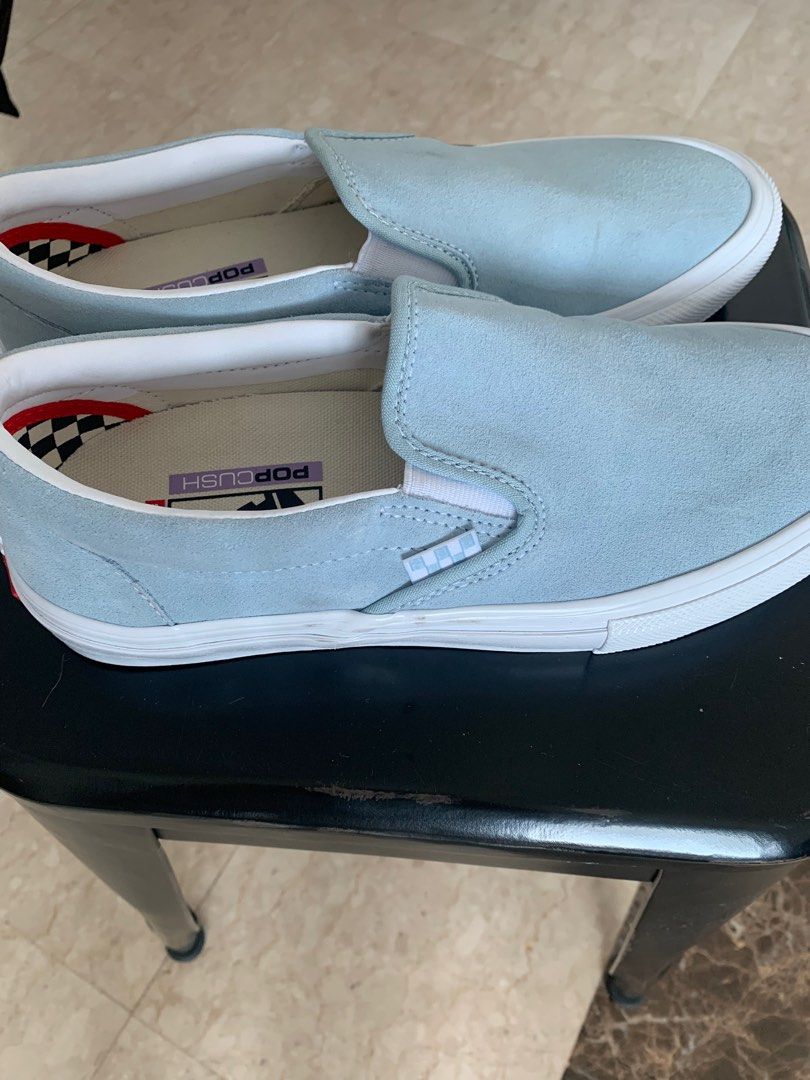 Light blue sales slip on vans