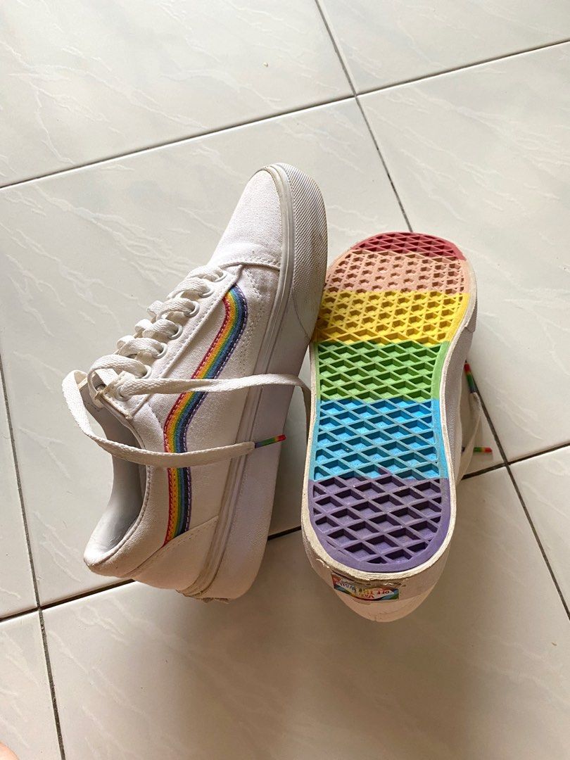 vans oldskool rainbow sneakers limited edition unisex Women s