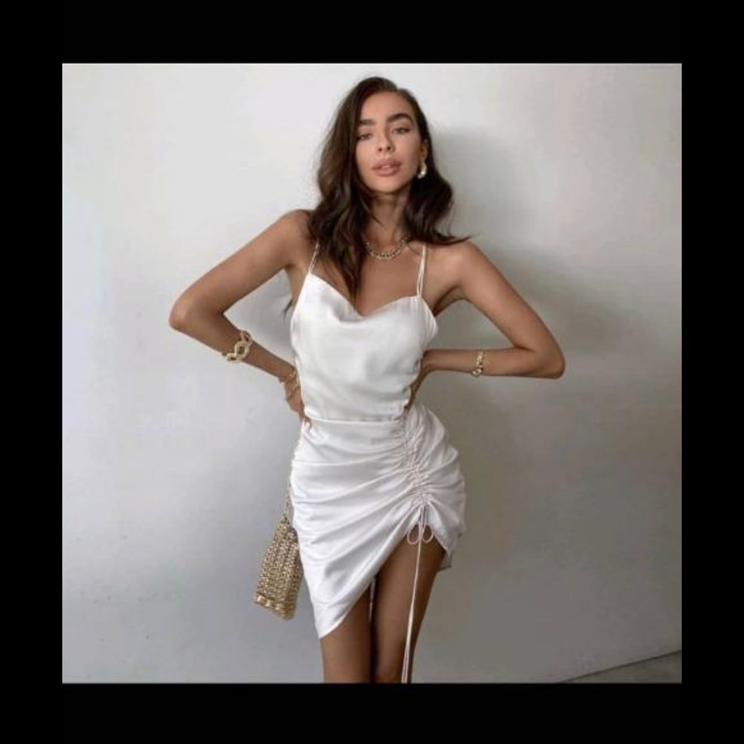 Silk drawstring dress hotsell