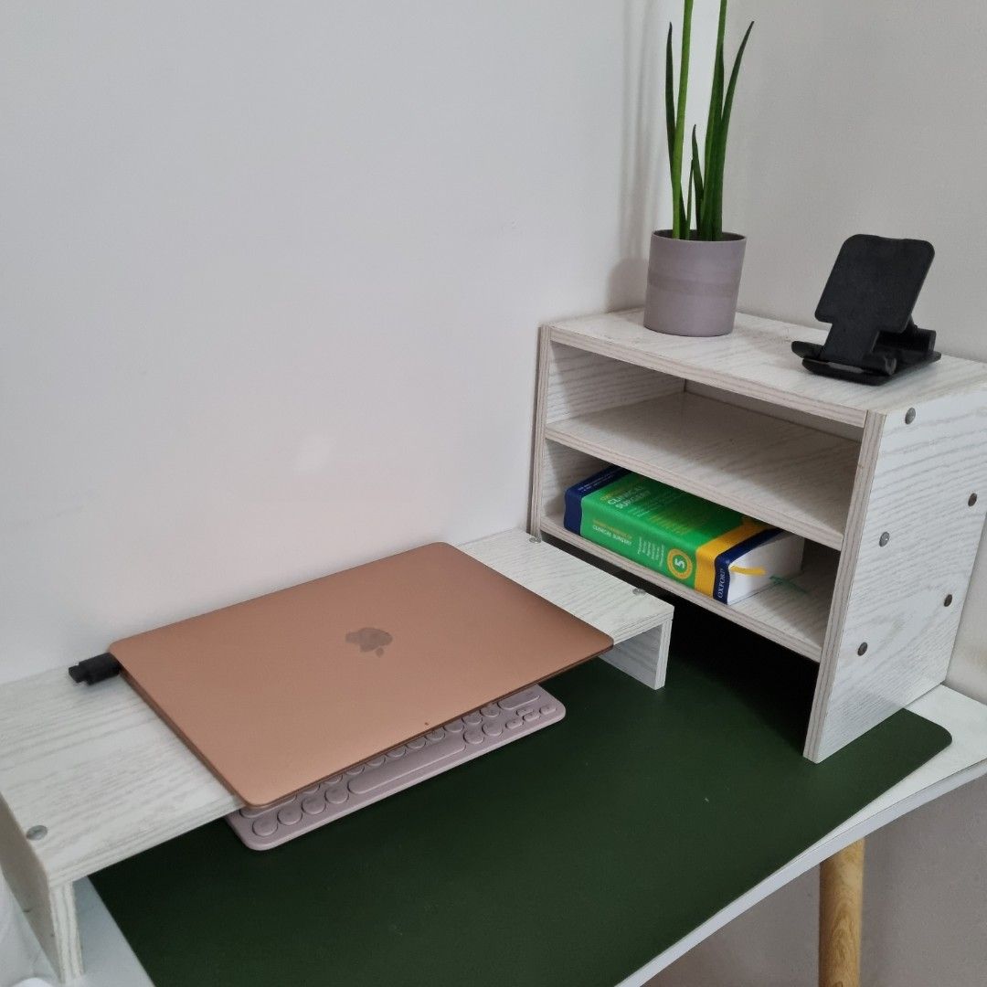 Wooden computer stand and cabinet set, Furniture & Home Living, Office ...