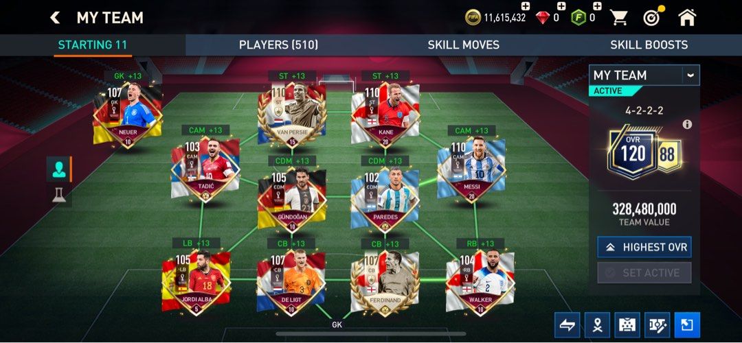 Wts Fifa Mobile 120 Rated Account (300 Mil Team Value!!), Video Gaming,  Video Games, Others On Carousell