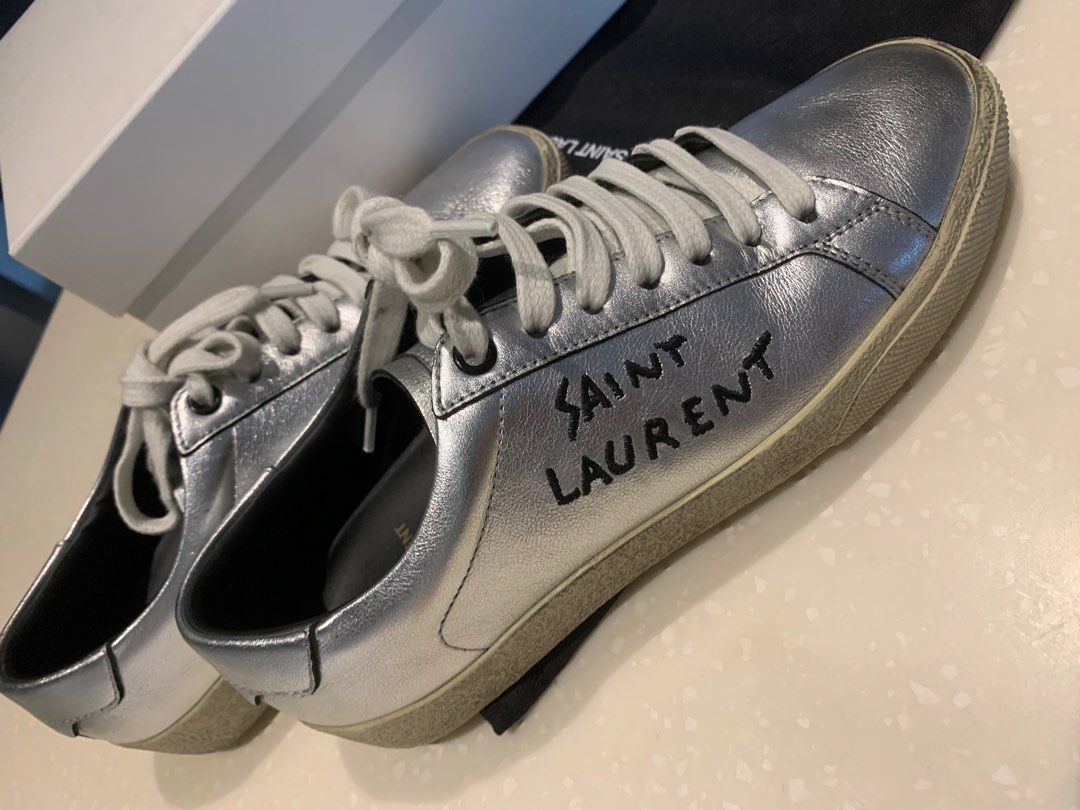 Saint laurent on sale silver sneakers