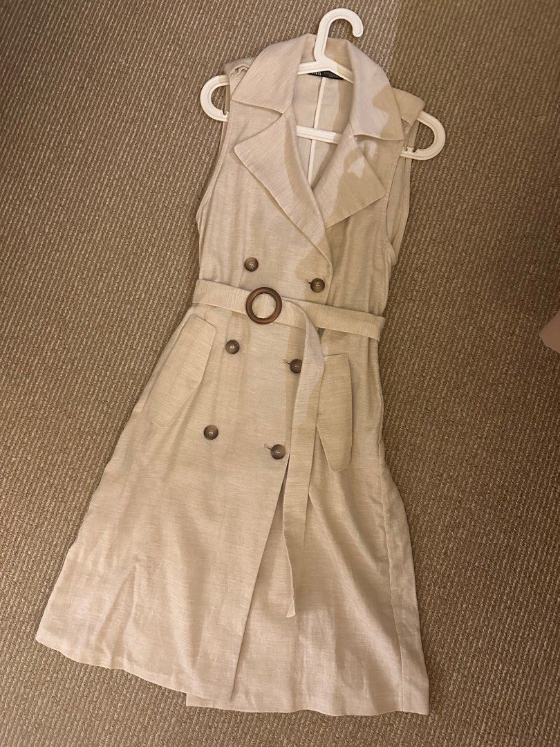 Zara Linen Trench Dress