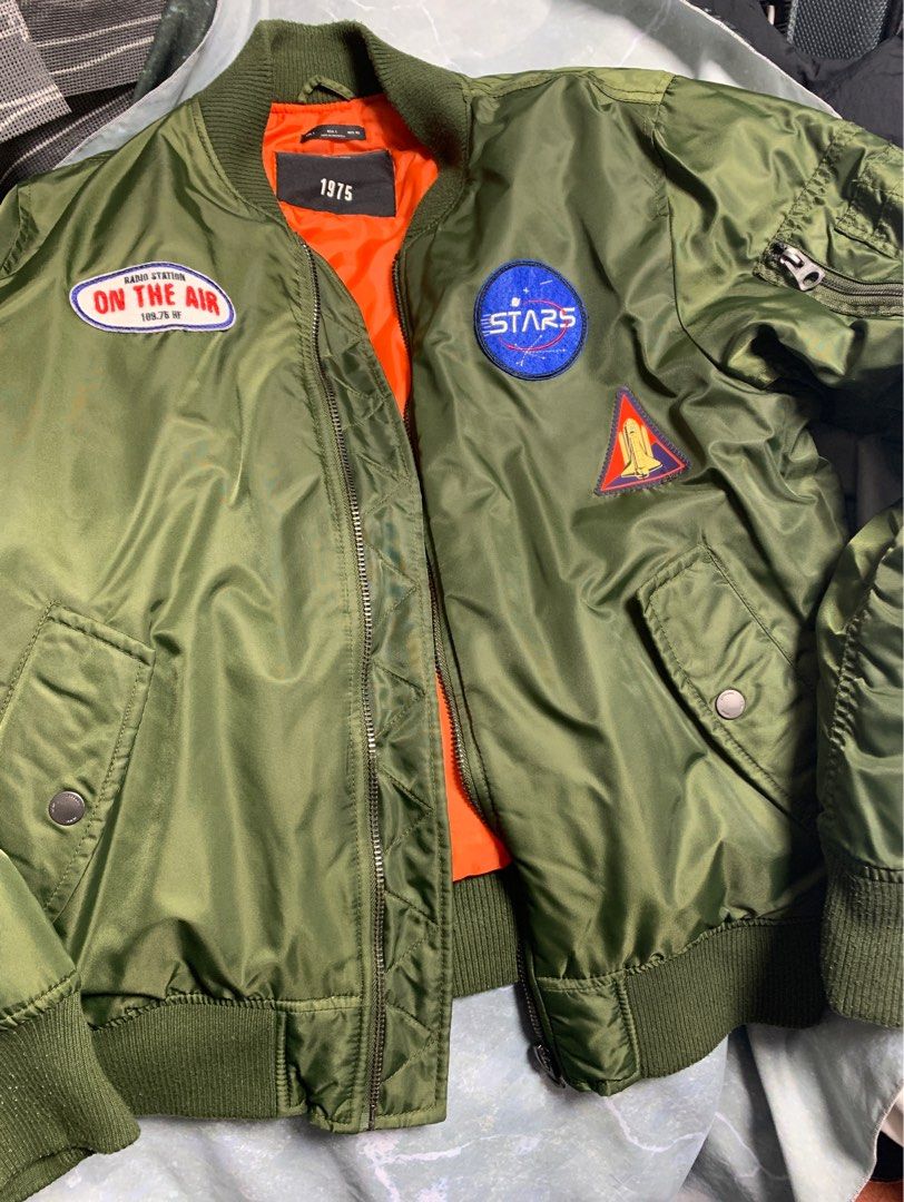 Zara Olive MA1 MA-1 bomber jacket 軍綠飛行夾克外套L undefeated