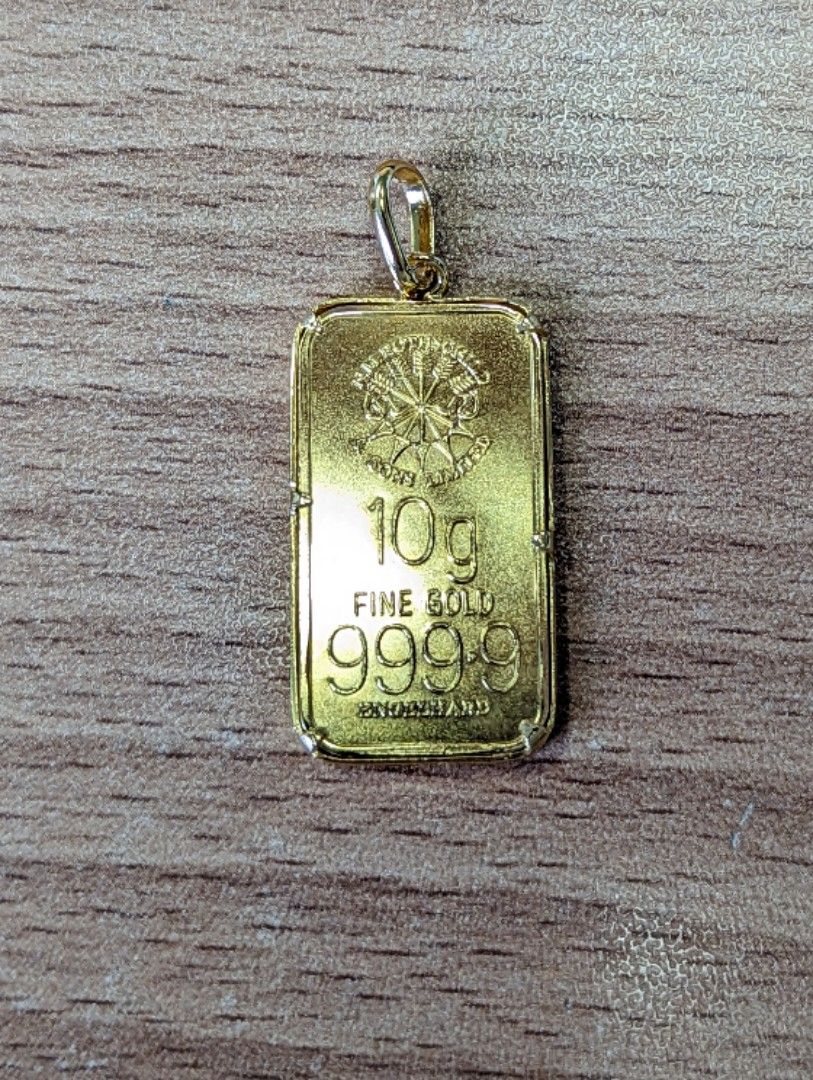10g Gold bar Pendant, Women's Fashion, Jewelry & Organisers, Charms on