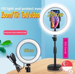16CM/26CM Ring Light Anchor Mobile Phone Live Broadcast Bracket Desktop Photo Multi-function Beauty Fill Light
