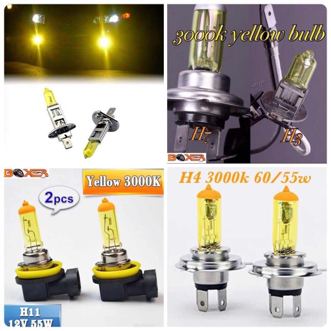 H7 100w Xenon Yellow 3000k Headlight Bulbs Main Dipped Beam Halogen Upgrade