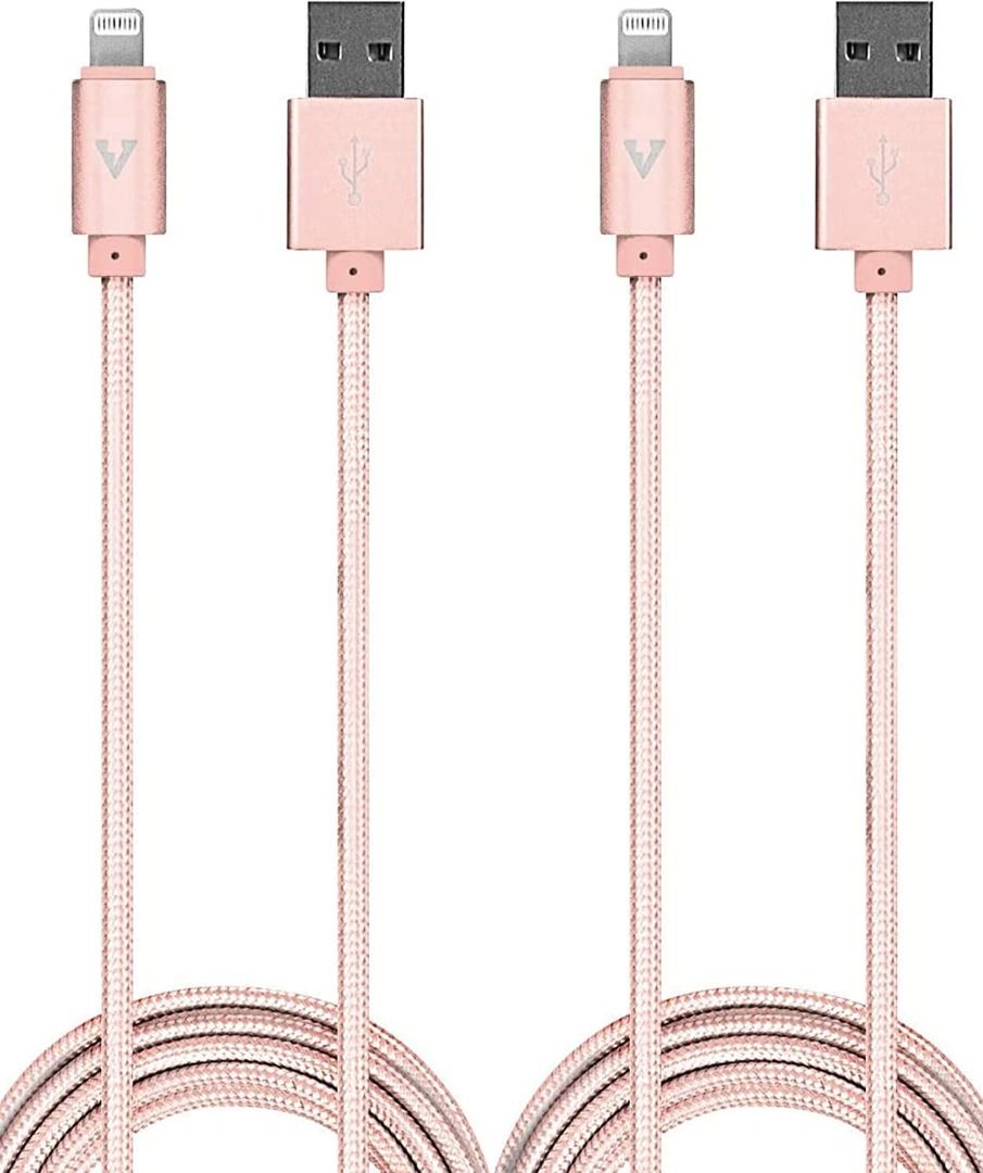 3507) 2 Pack Pink MFi Certified Lightning Cable Nylon Braided USB Long  iPhone Charger for Apple iPhone 14 Pro Max, 13, 12, 11/Mini/XR, XS, X, 8,  7, iPad, Airpods - Updated, Mobile