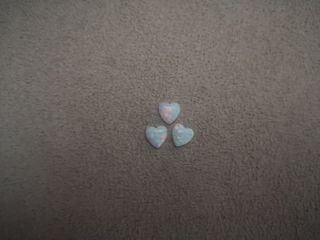3 pc loose 6x6mm genuine heart shaped white Opal