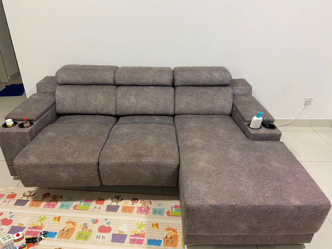 3 seaters L shape sofa bed, Furniture & Home Living, Furniture, Sofas