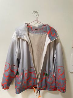 #23吃土季 白灰漸層刷毛 連帽潮外套