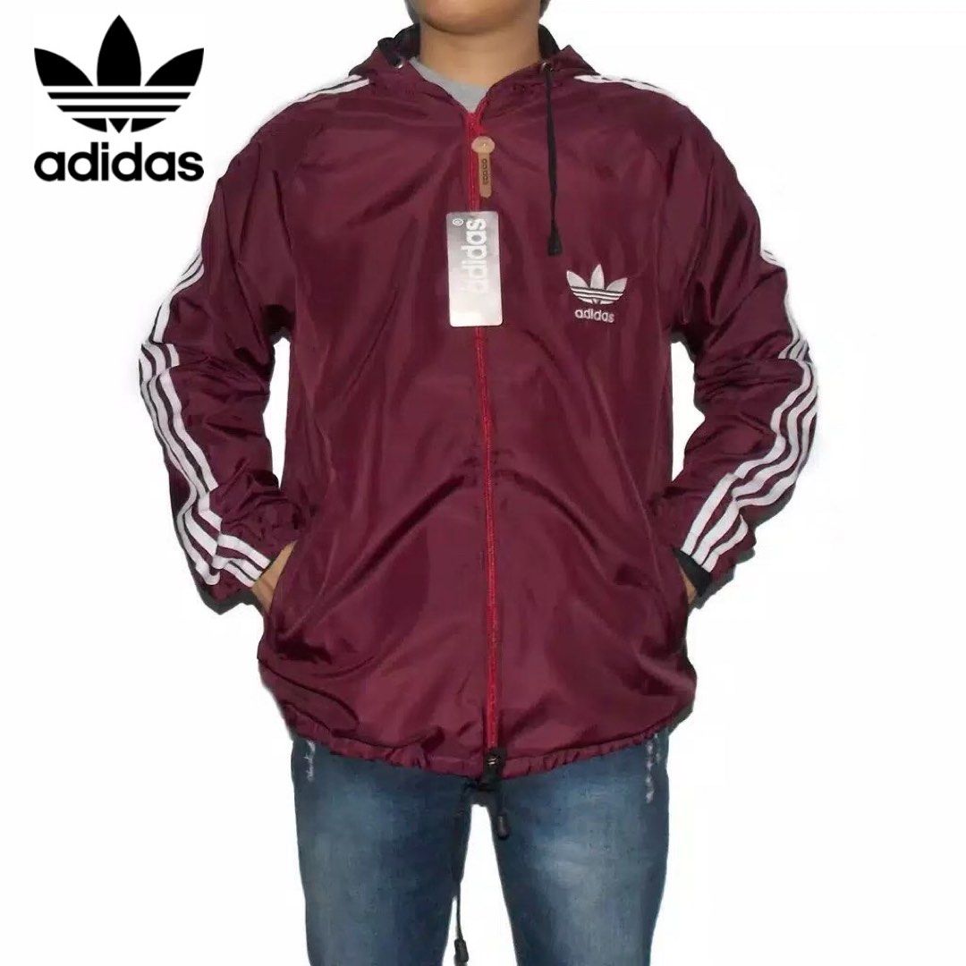 Maroon adidas deals jacket mens