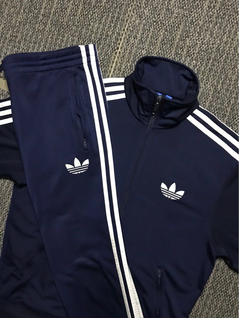 Adidas trefoil track suit, Men's Fashion, Activewear on Carousell