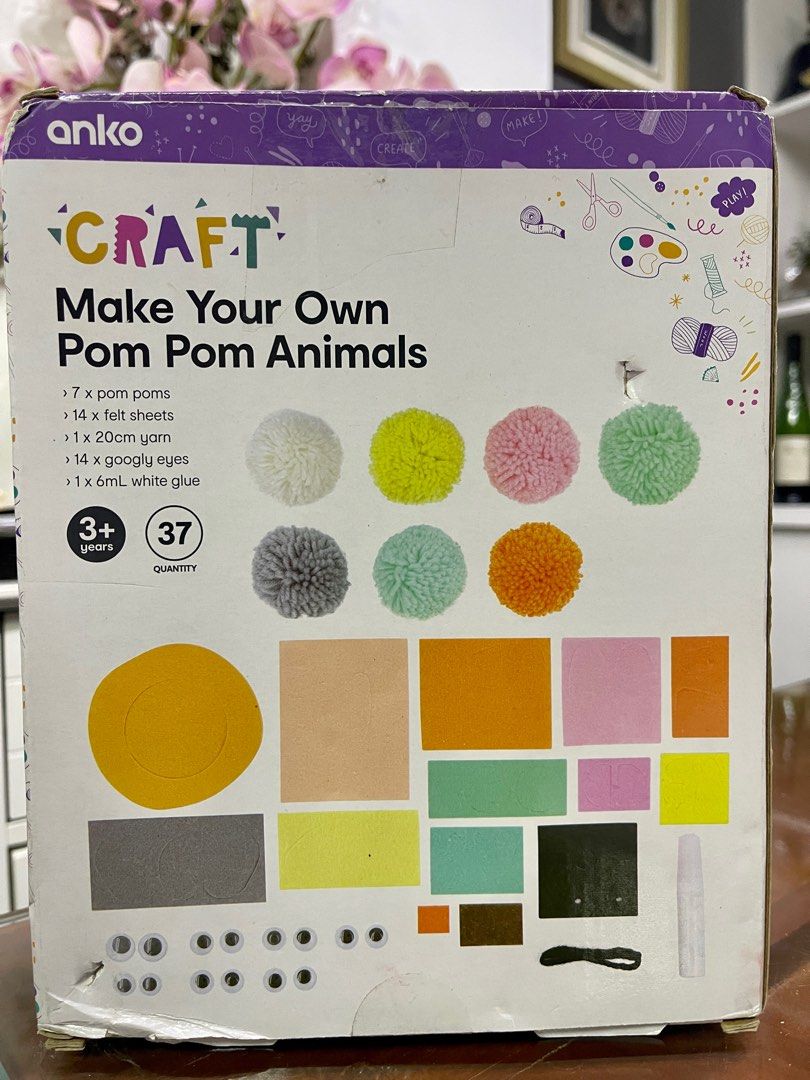 Anko Craft Make Your Own Pom-Pom Animals (Category: Handmade Craft) located in Quezon City. Submitted by kryshnanzyanna (Listing ID 1212399802, Image 2). Description: Anko Craft Make Your Own Pom-Pom Animals Php 250.