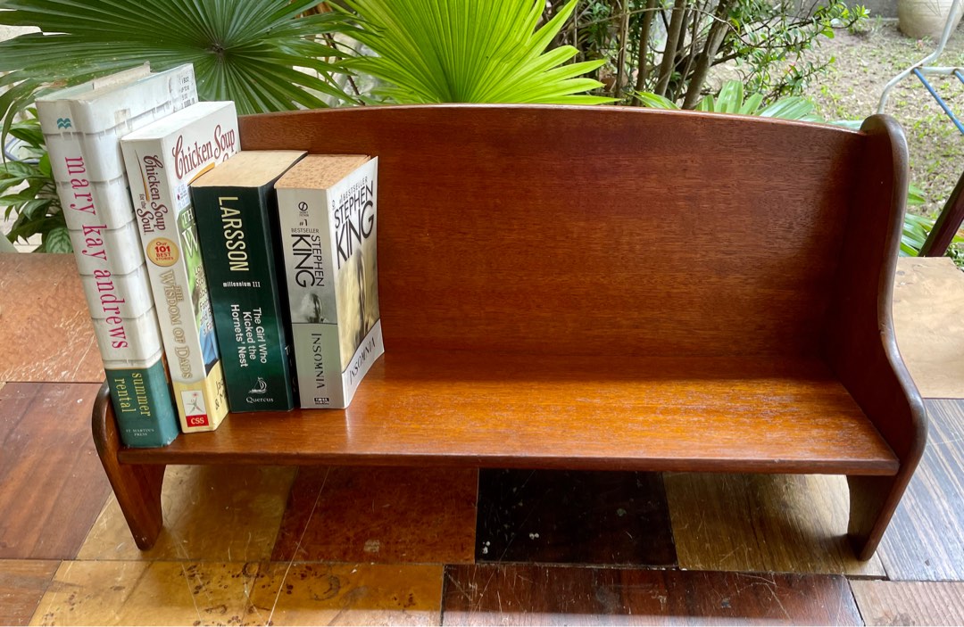 Antique English Tabletop Oak Wood Book Rack 58x23x28cms, Furniture ...