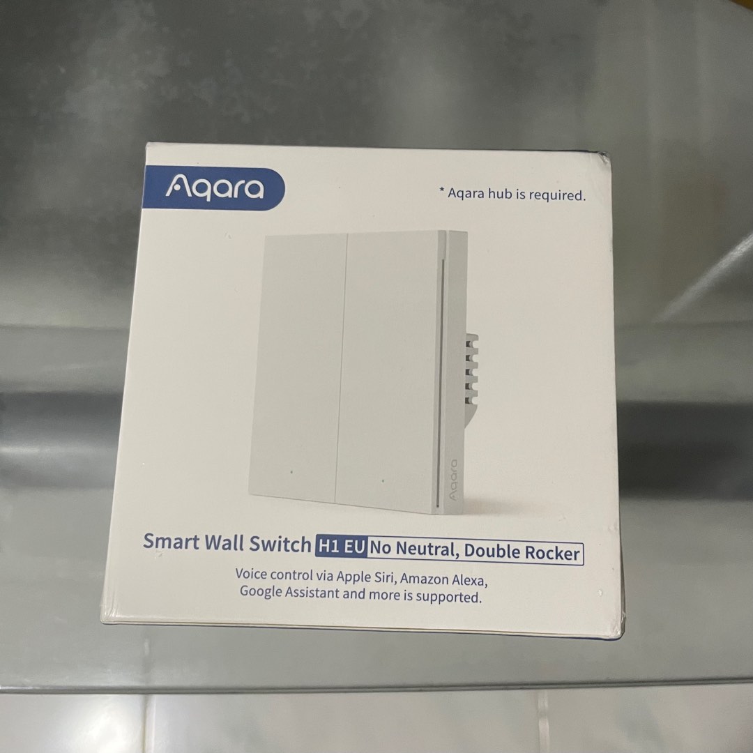 Aqara H1 EU Smart Wall Switch, No Neutral, Double Rocker, TV & Home
