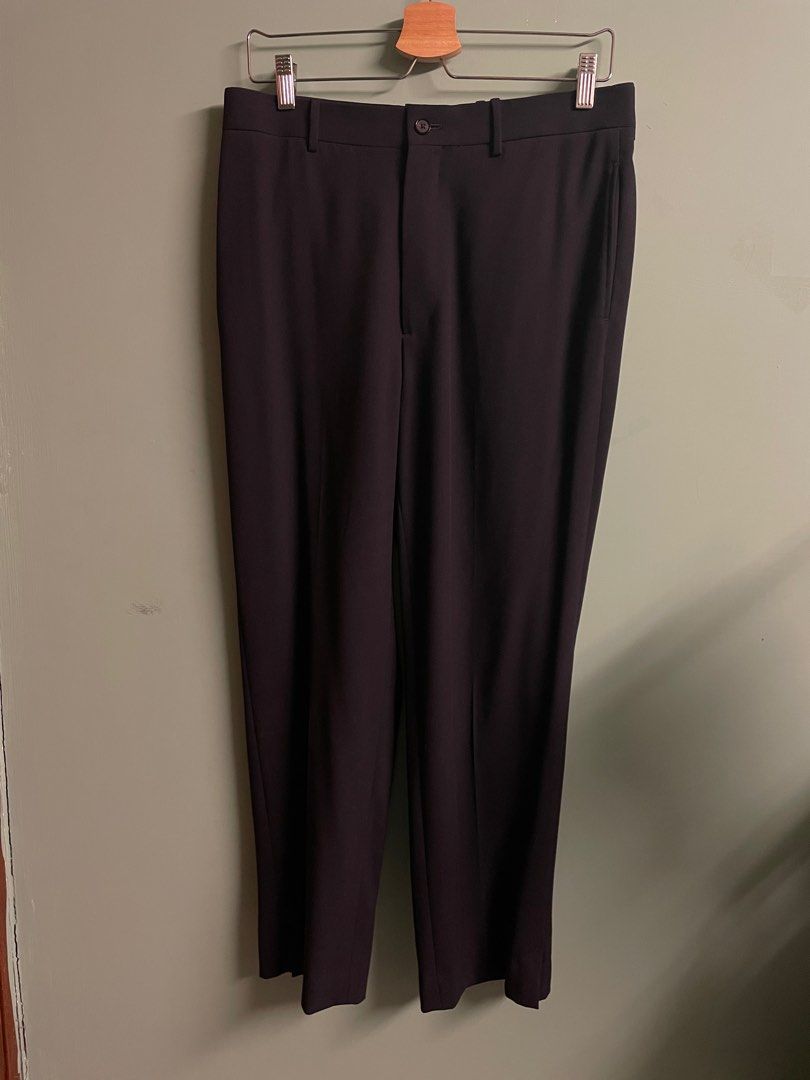 AURALEE HARD TWIST WOOL DOBBY SLIT SLACKS