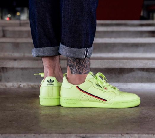Authentic Adidas Continental 80 Frozen Neon Yellow Sneakers Shoes UK 5 US 7 38