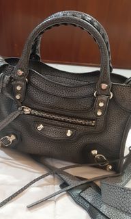 Authentic balenciaga mini city mincit grained ombre grey lengkap