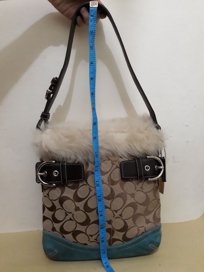 Authentic Coach Faux Fur Tote Shoulder Bag in Signature, Luxury, Bags &  Wallets on Carousell