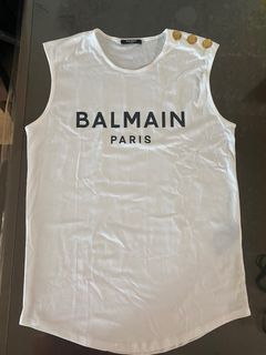 Balmain Logo Cotton Tank Top