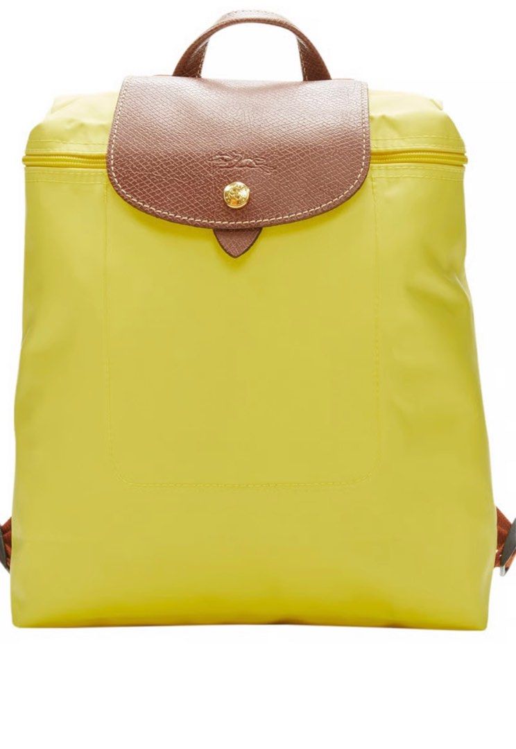Longchamp yellow backpack shop