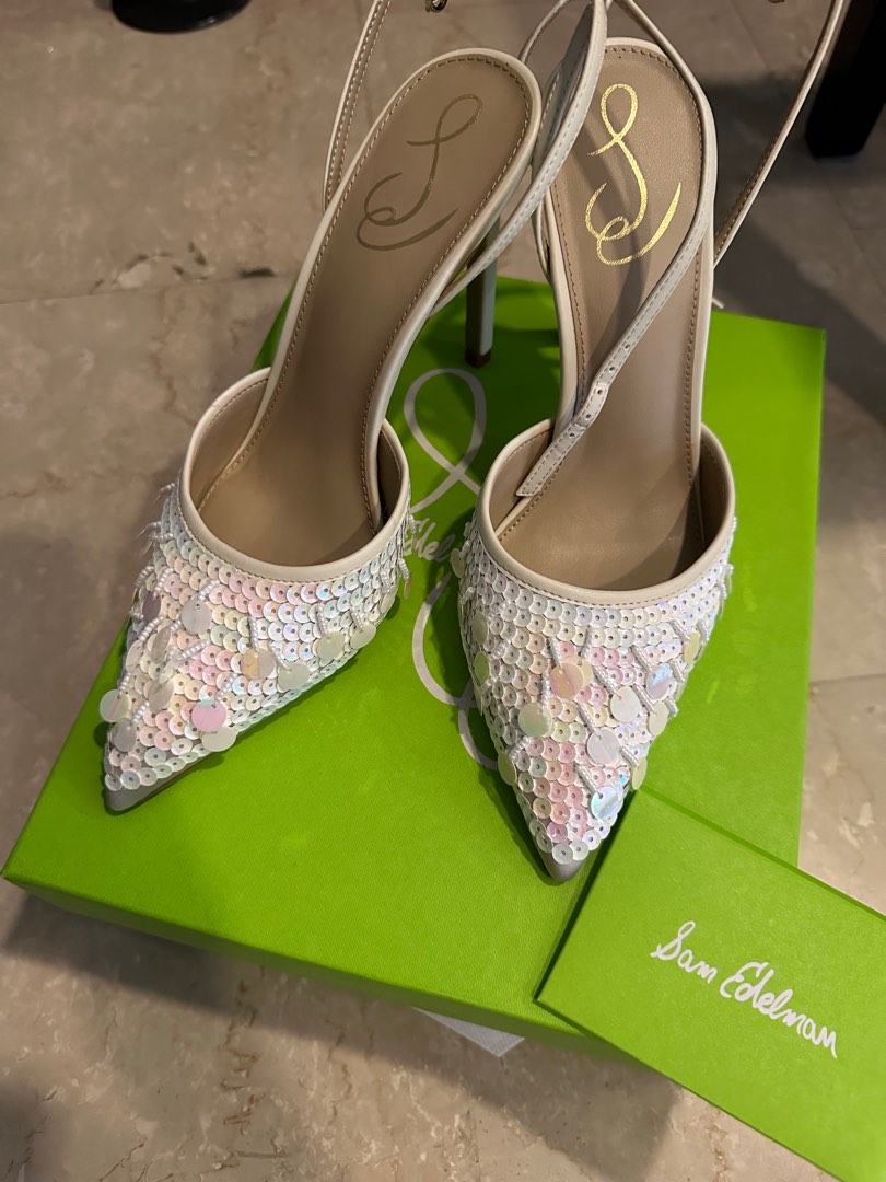 BNIB Sam Edelman Avril Sequin Heels Women s Fashion Footwear