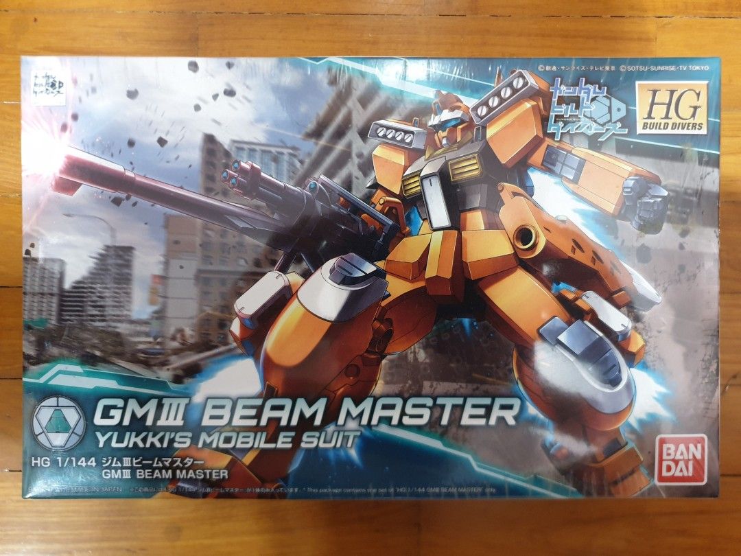 Brand New Bandai 1/144 HG Build Divers GM III Bean Master. Nt Gundam PG, MG, RG. (Category: Gundam Model Kits) located in Singapore. Submitted by anz1199 (Listing ID 1212389624, Image 1). Description: Selling a Brand New Bandai 1/144 HG Build Divers GM III Bean Master..