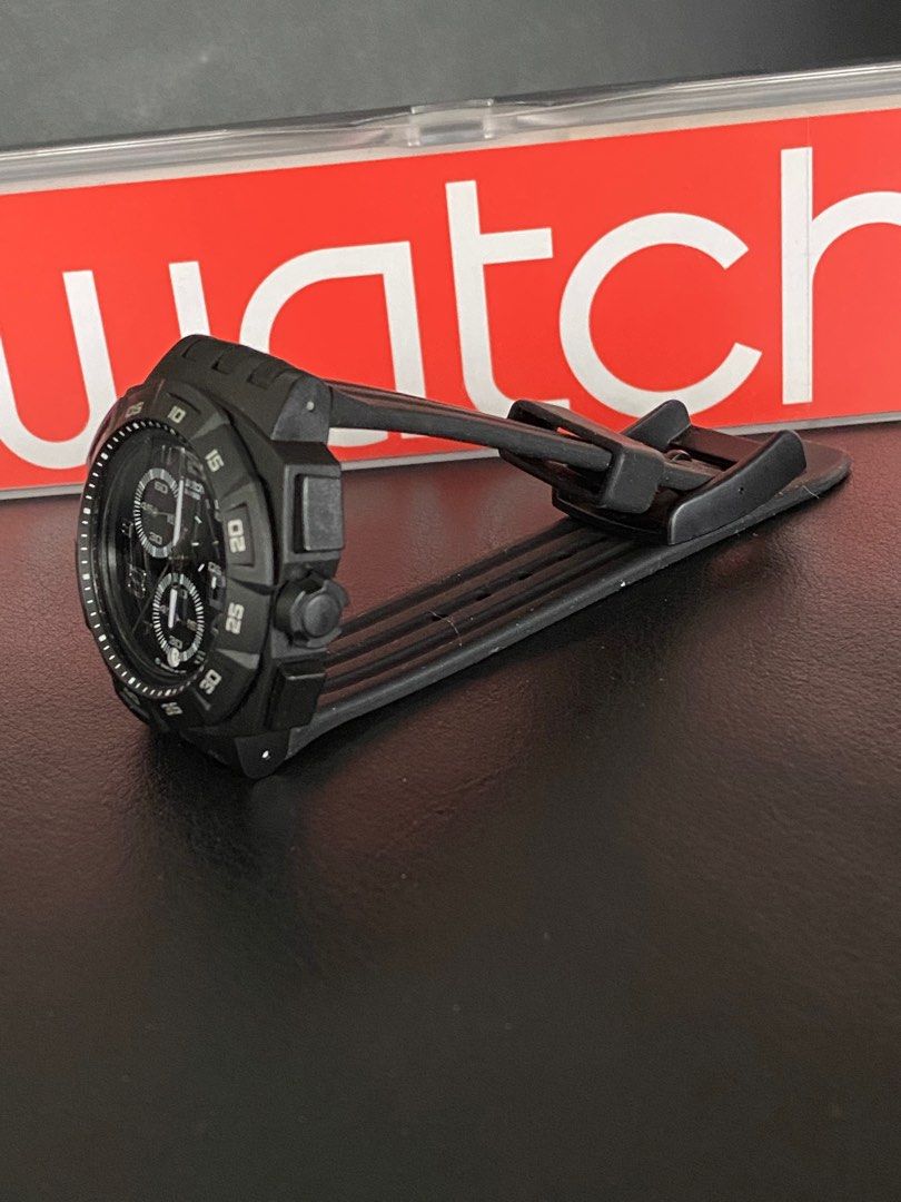 Brand New Vintage Swiss Made Round Analog Quartz Swatch Mister Chrono SUIB40 Sports Casual WristWatch. Never Used. MINT condition. Collector s Item