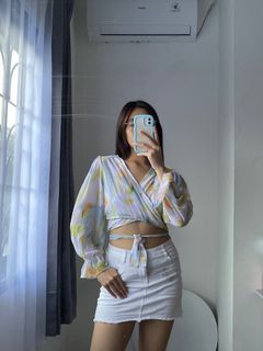 BY OUDRE! KOREAN DREAMY KIMONO LONG SLEEVE TIE CROP