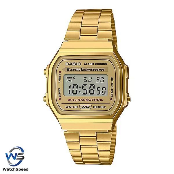Casio A168WG 9W A168WG 9 Vintage Illuminator Digital Alarm Unisex
