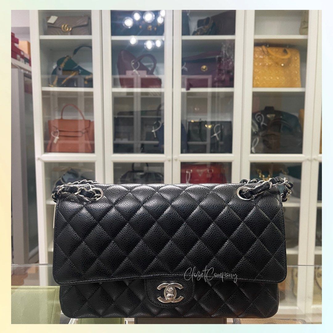 SUPER RARE* Chanel Classic Flap Medium Caviar with BLACK INTERIOR, Luxury,  Bags & Wallets on Carousell