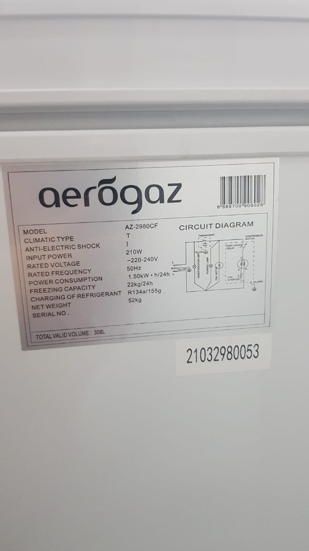 Chest Freezer AZ2980CF, TV & Home Appliances, Kitchen Appliances