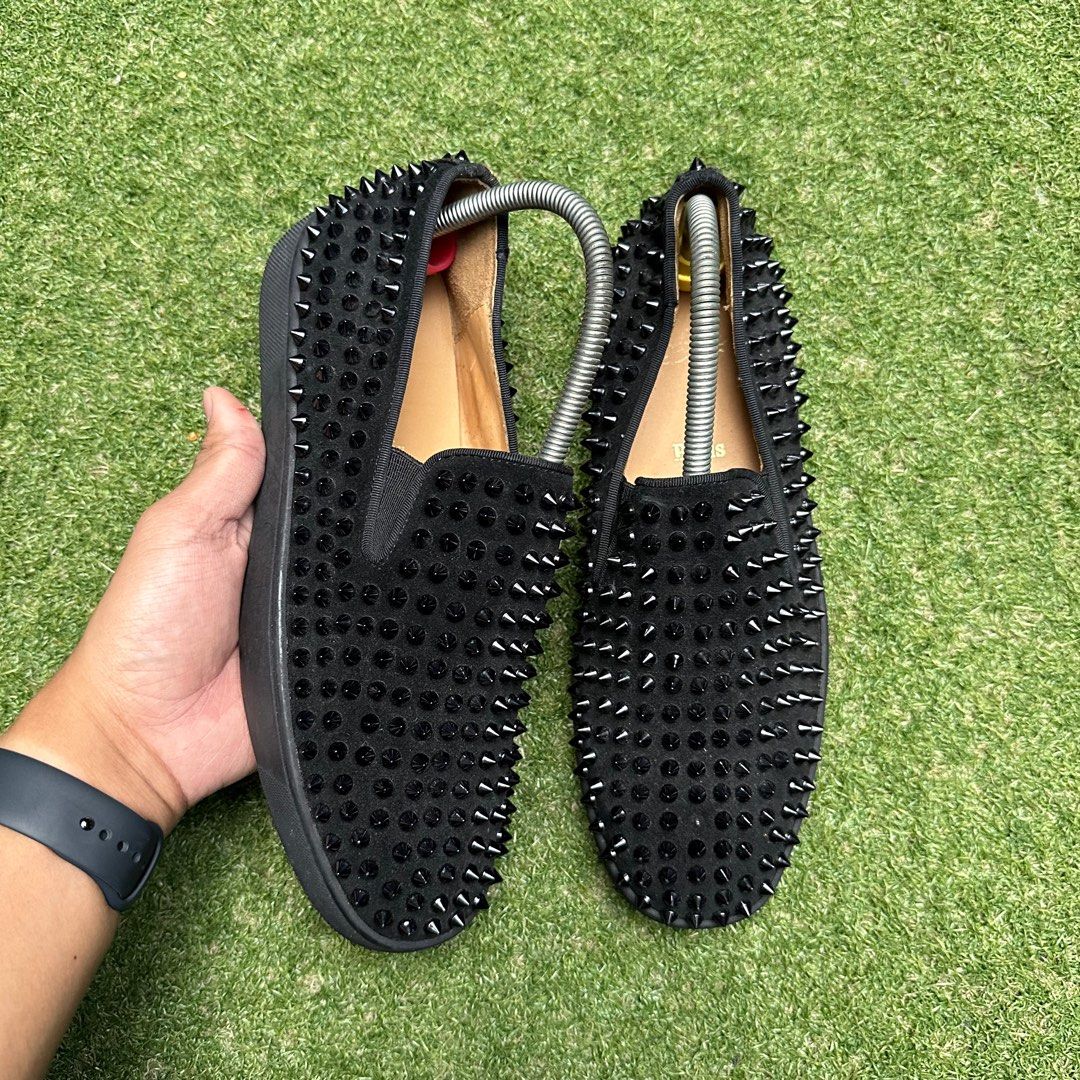 Christian louboutin roller top boat black